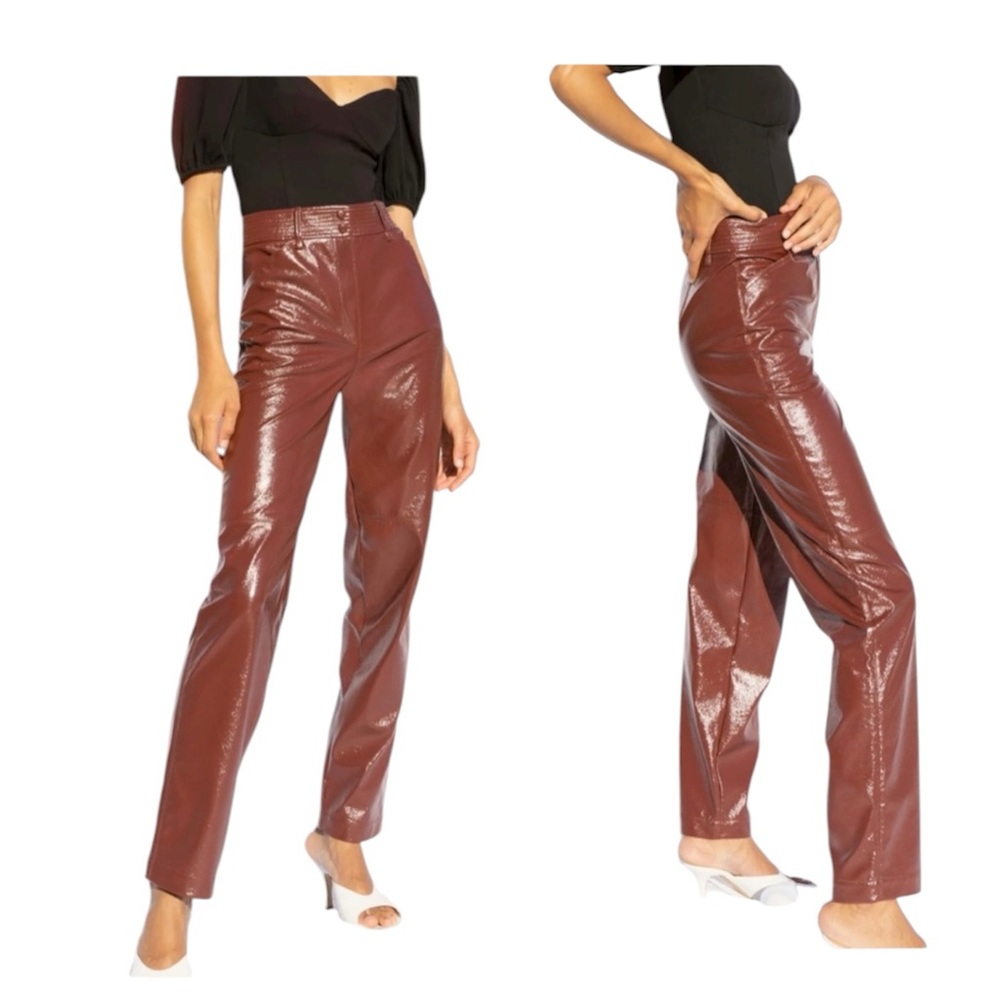 Aritzia Shiny Brown Pants